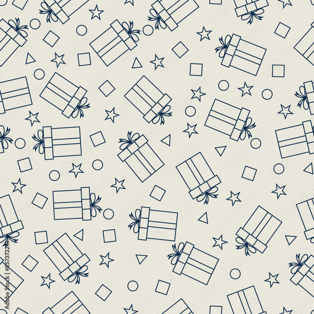 Obraz premium seamless pattern of gifts, gift boxes in vector suitable for backgrounds, wallpaper, wrapping fabric, etc