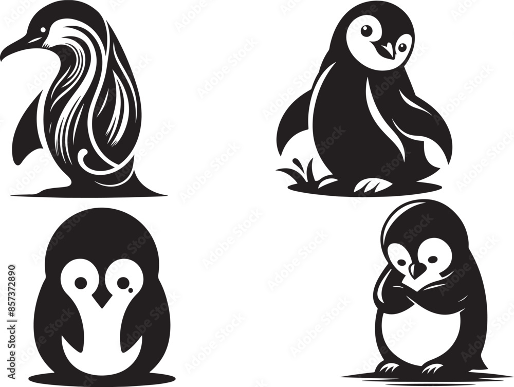 Penguin silhouette vector illustration.eps Penguin silhouette vector illustration.eps