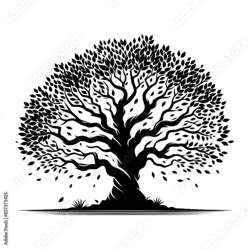 Tree vector illustration silhoutte with white background