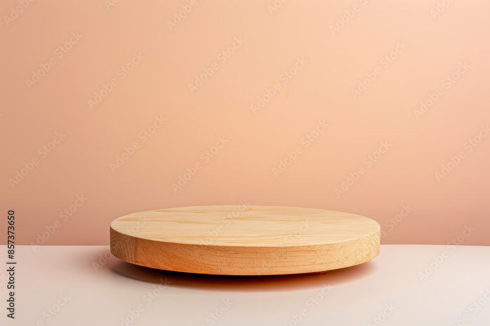 A simple yet elegant platform set against a plain pastel background, ideal for presenting products with plenty of room for text specifications.. AI generated. A simple yet elegant platform set against a plain pastel background, ideal for presenting products with plenty of room for text specifications.. AI generated.