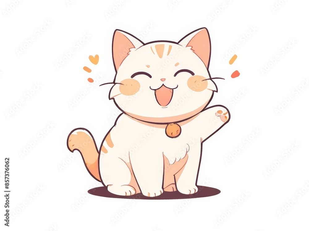 cute kitten illustration kawai design. flat cute cat illustration with pastel background. t-shirt design for cat lovers. artwork copy space cute kitten illustration kawai design. flat cute cat illustration with pastel background. t-shirt design for cat lovers. artwork copy space