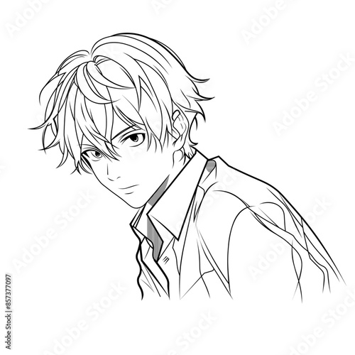 Anime character black and white Vector Image
