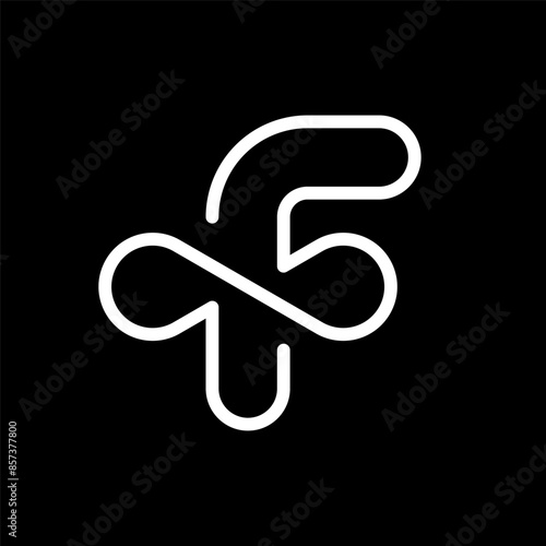 Letter F infinity creative line logo