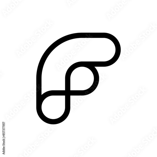 Letter F infinity line creative minimalist logo design