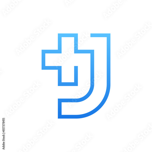 Letter j cross medical logo design