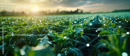 Smart agriculture with AI-driven analytics, showcasing precision farming technology, -high definition for environmental content