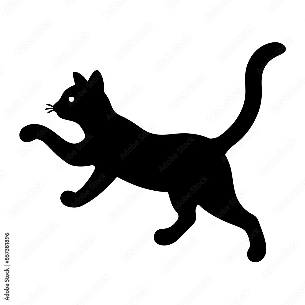 Cute cat jumping style silhouette Cute cat jumping style silhouette