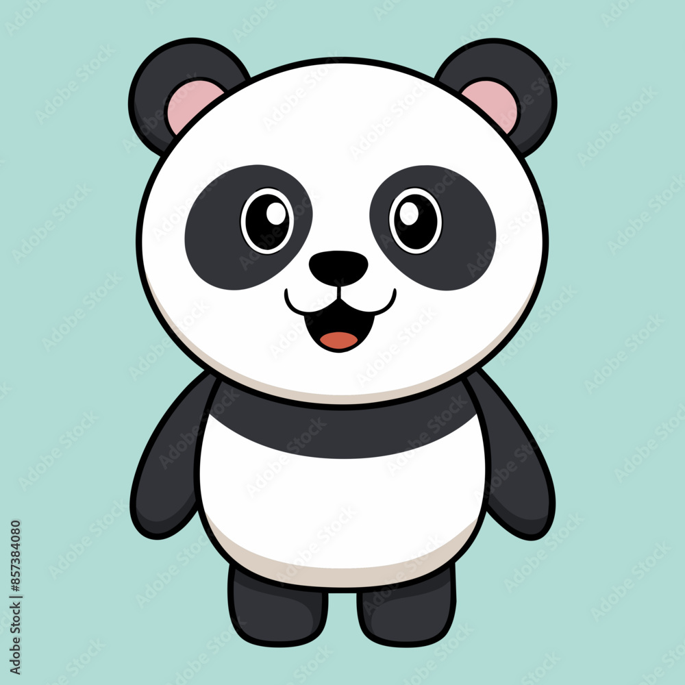 Cute smiley panda vector art illustration Cute smiley panda vector art illustration