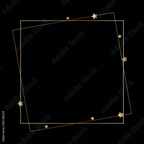 Luxury black background with gold stars