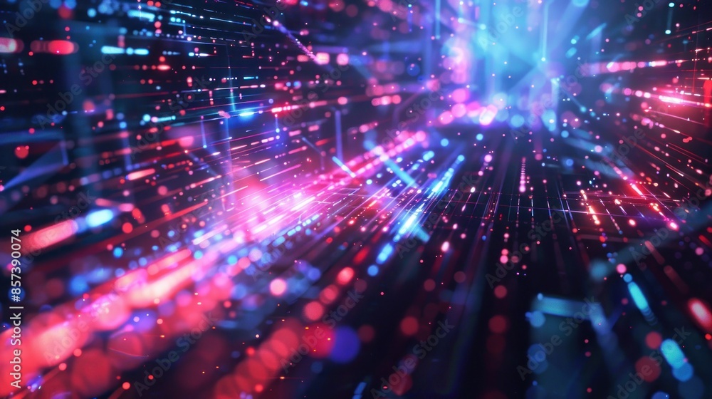 Abstract futuristic bright blue sky and red computer technology background Abstract futuristic bright blue sky and red computer technology background
