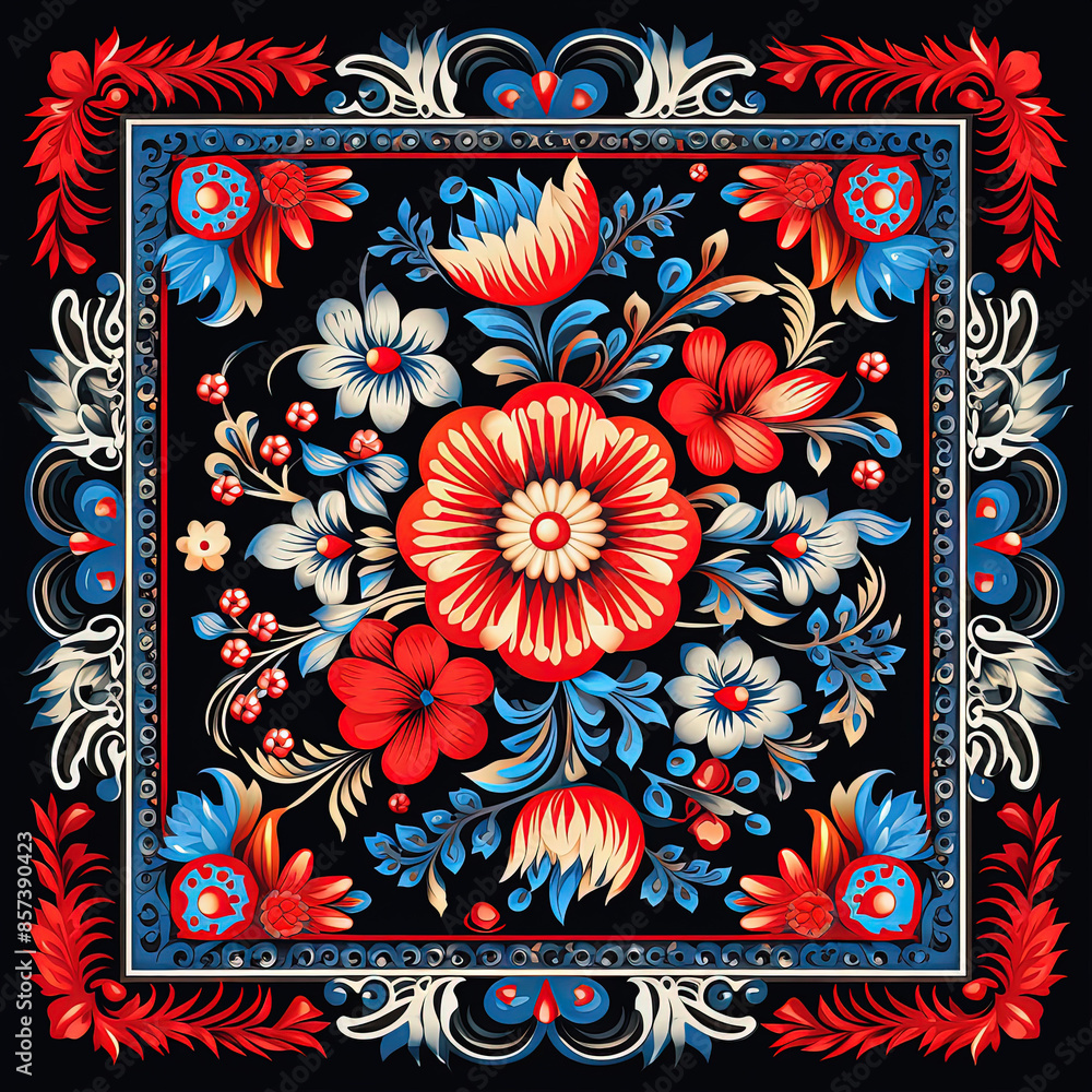 Traditional Ukrainian Floral Pattern for Artistic Design and Decoration Traditional Ukrainian Floral Pattern for Artistic Design and Decoration