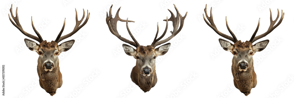 Obraz premium set of a taxidermy rabbit in a sitting position on a transparent background