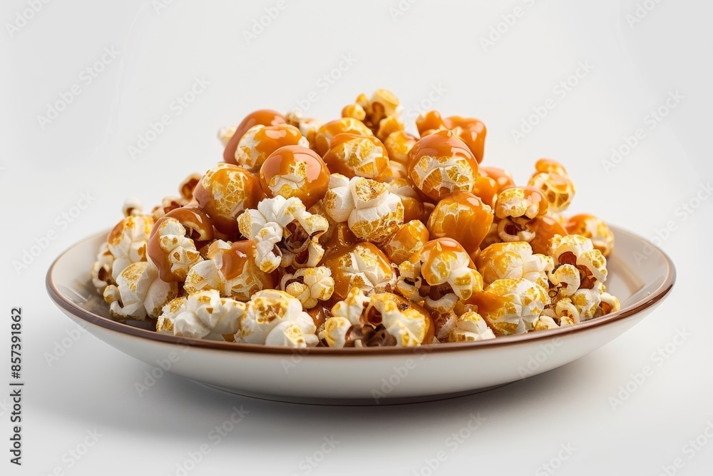 Caramel Popcorn and Crunchy Roasted Peanuts in Elegant Glass Bowl Caramel Popcorn and Crunchy Roasted Peanuts in Elegant Glass Bowl