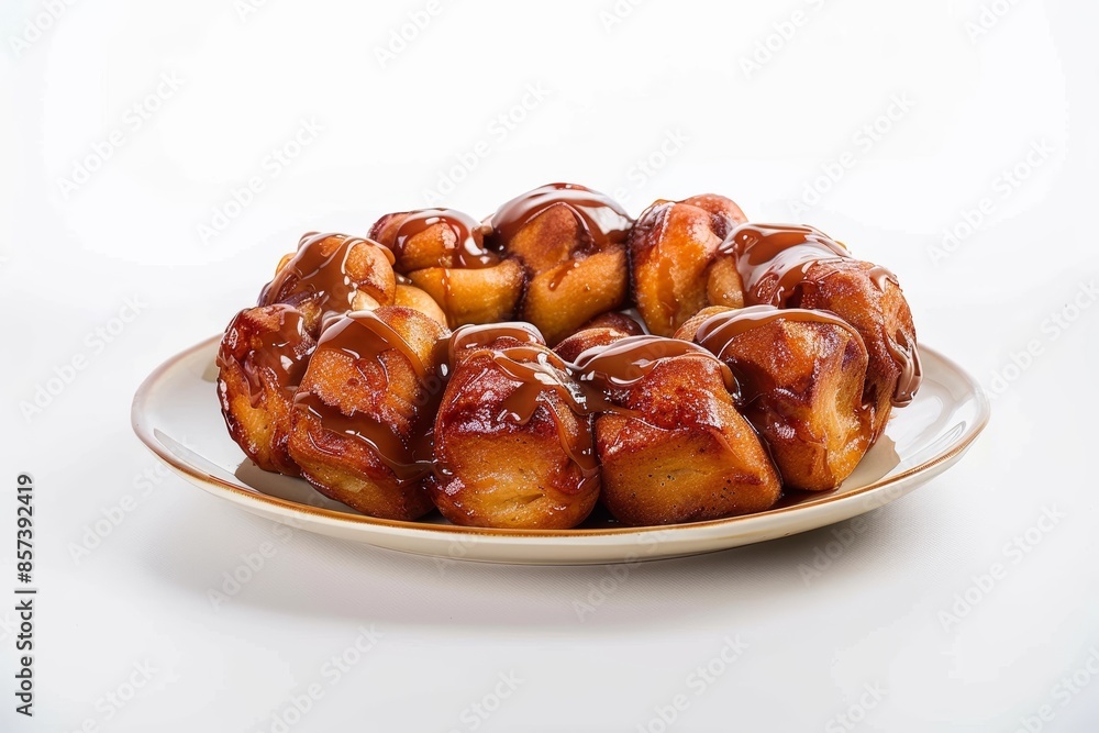 Caramel Monkey Bread Segments with Caramel Glaze Caramel Monkey Bread Segments with Caramel Glaze