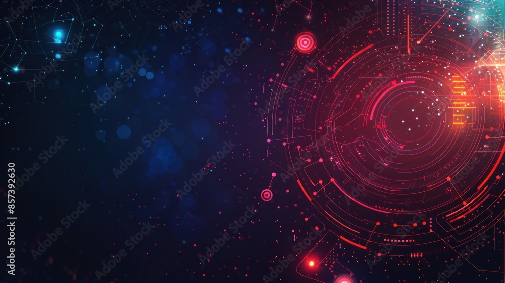 Obraz premium Abstract circular tunnel graphic computer technology background