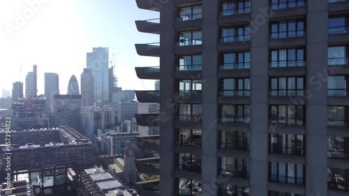 Aerial view of Barbican, London on sunny day