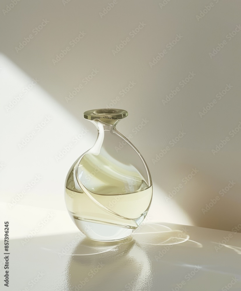 Elegant perfume bottle in warm light Elegant perfume bottle in warm light