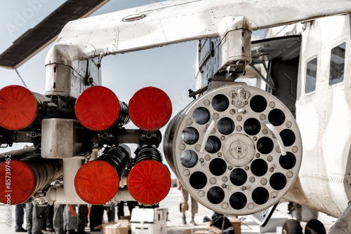 Obraz na plátně Possible armament configuration on helicopter gunship