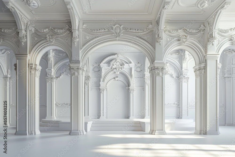 Fototapeta premium Ornate White Classical Interior