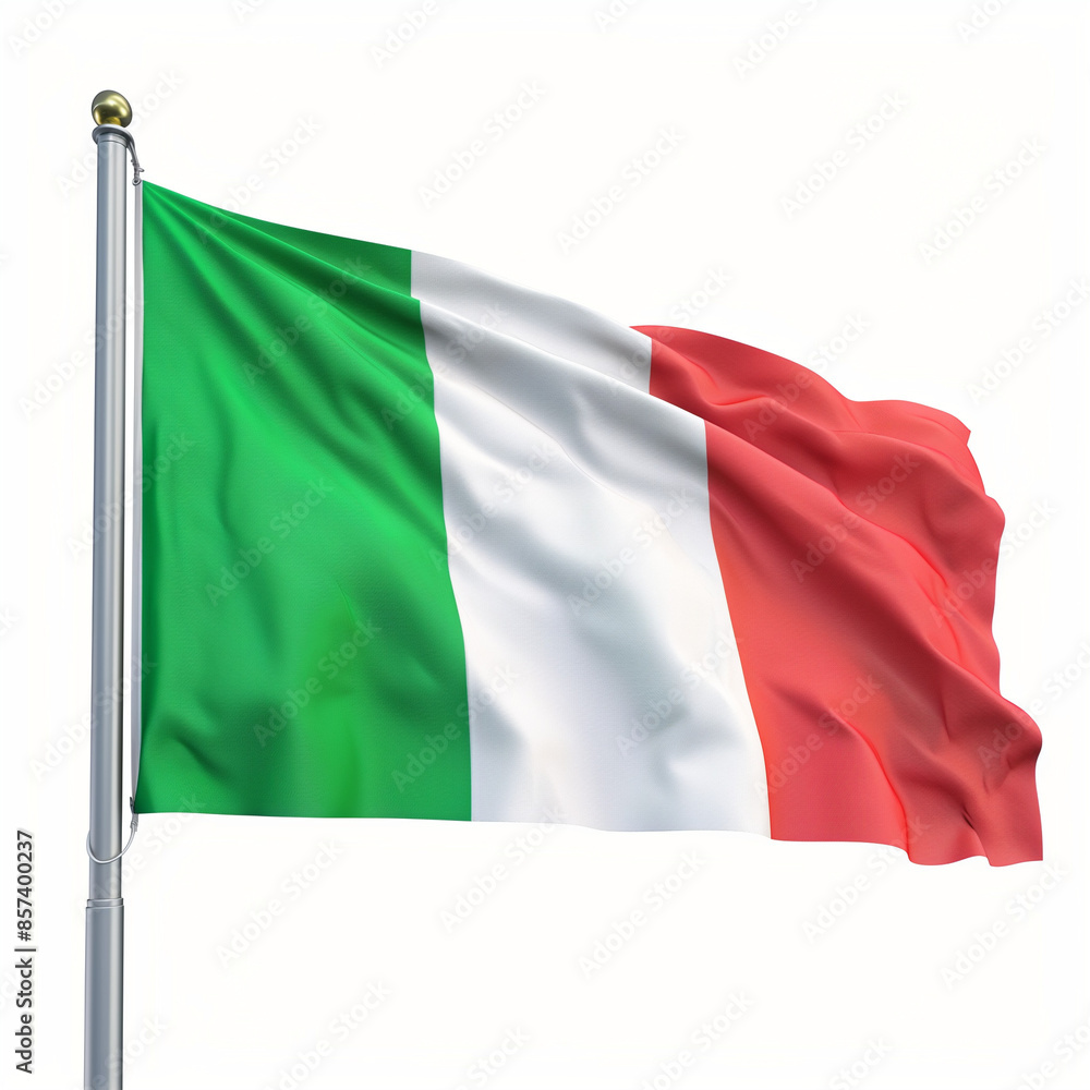 italian flag waving on the wind isolated os white background olympic games italian flag waving on the wind isolated os white background olympic games