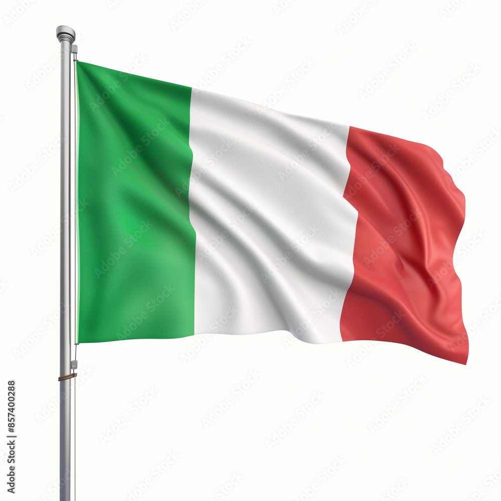italian flag waving on the wind isolated os white background olympic games italian flag waving on the wind isolated os white background olympic games