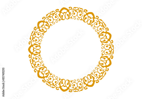 Marco dorado circular elegante floral