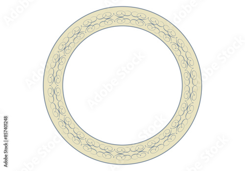 Marco verde con formas florales en fondo blanco