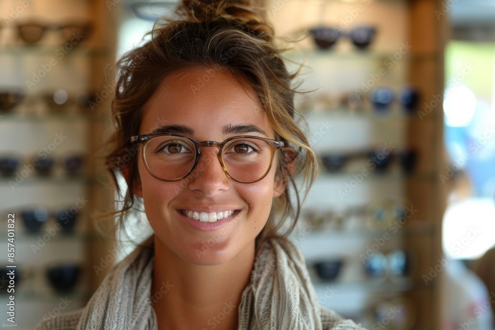 Portrait of a Smiling Woman with Glasses Portrait of a Smiling Woman with Glasses