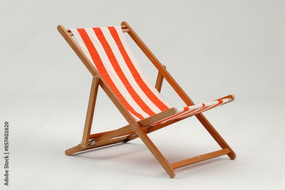 Red and White Striped Beach Chair Red and White Striped Beach Chair