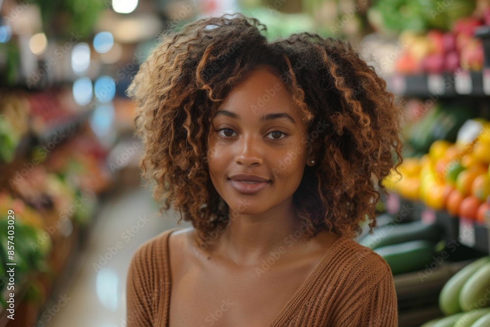 Young Woman in Grocery Store Young Woman in Grocery Store