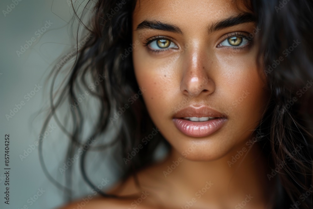 Close-up Portrait of a Woman with Mesmerizing Eyes Close-up Portrait of a Woman with Mesmerizing Eyes