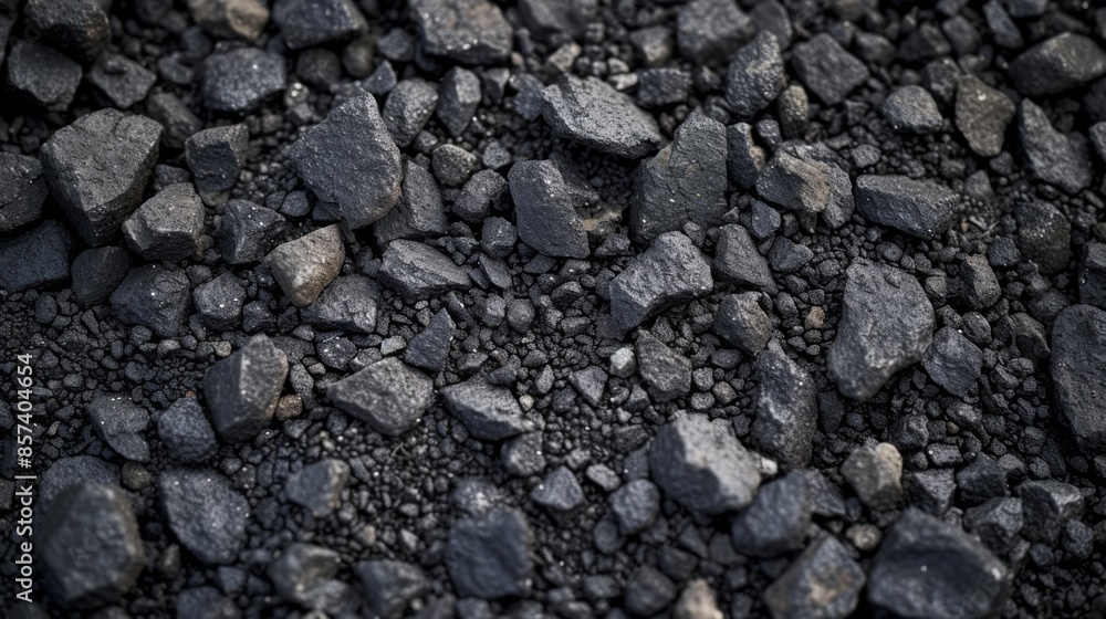 Close-up of black asphalt, capturing its fine, gritty texture Close-up of black asphalt, capturing its fine, gritty texture