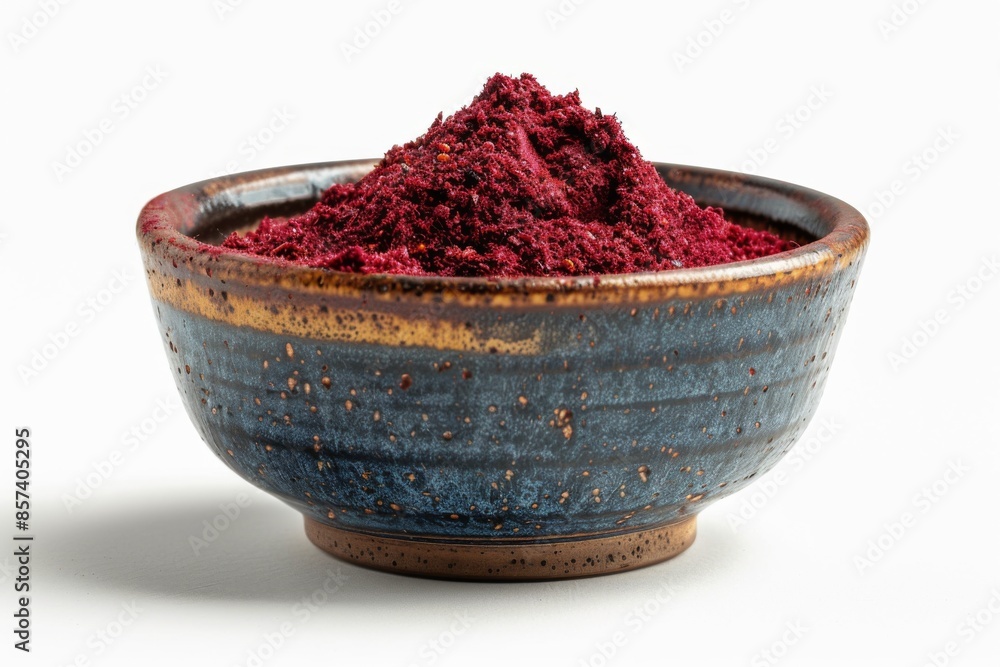 Rustic Ceramic Bowl with Beetroot Powder