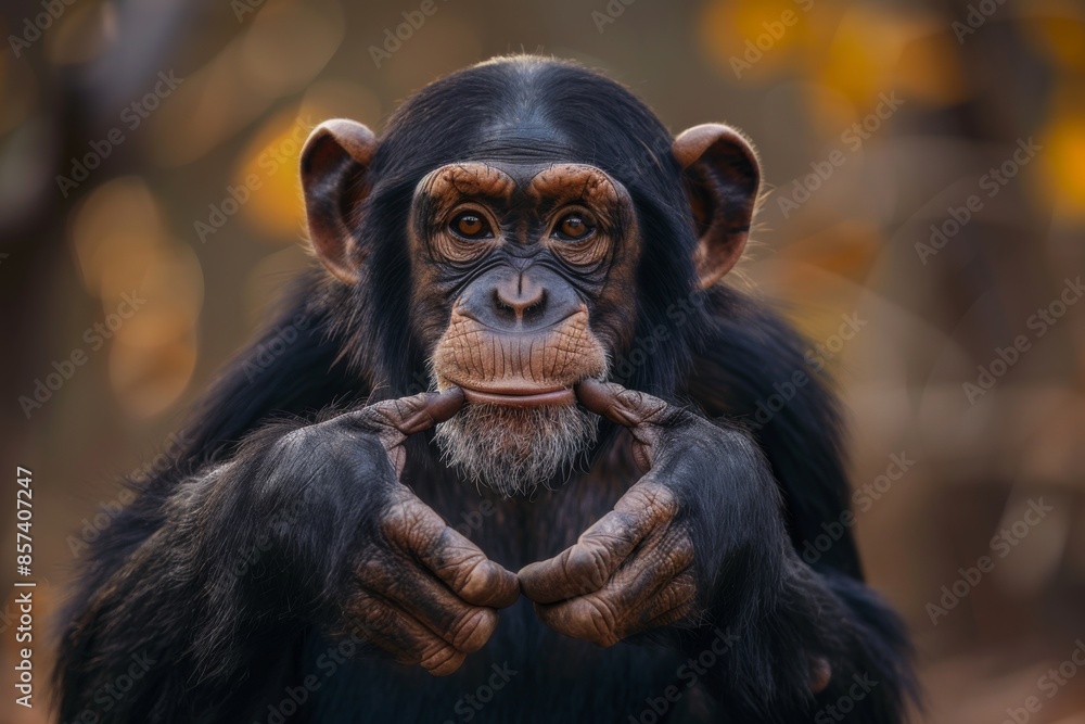 Chimpanzee Portrait in Natural Habitat Chimpanzee Portrait in Natural Habitat