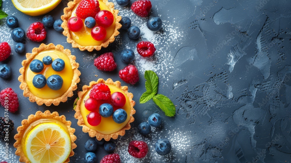 lemons, raspberries, blueberries lemons, raspberries, blueberries