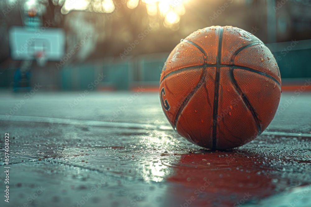 Basketball Court in the Morning Basketball Court in the Morning
