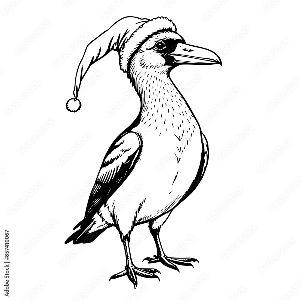 Fototapeta premium Festive Bird Collection: Christmas Attire