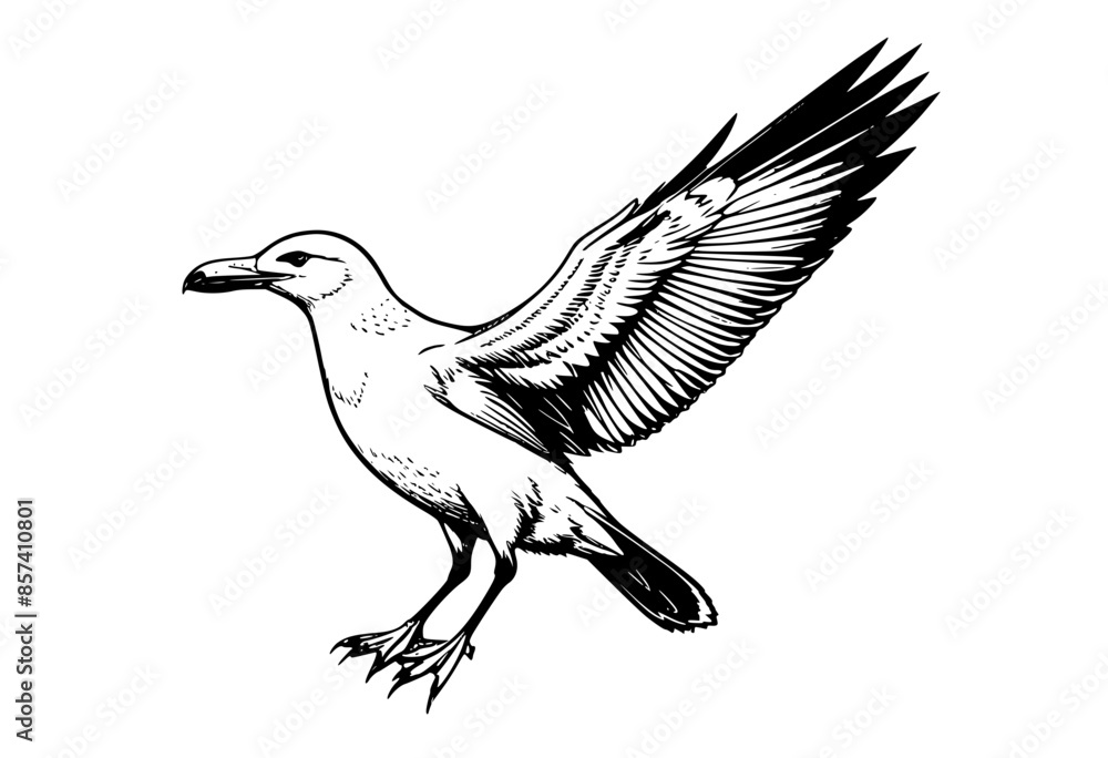 Fototapeta premium Flight of the Seagull: A Study in Nature's Grace