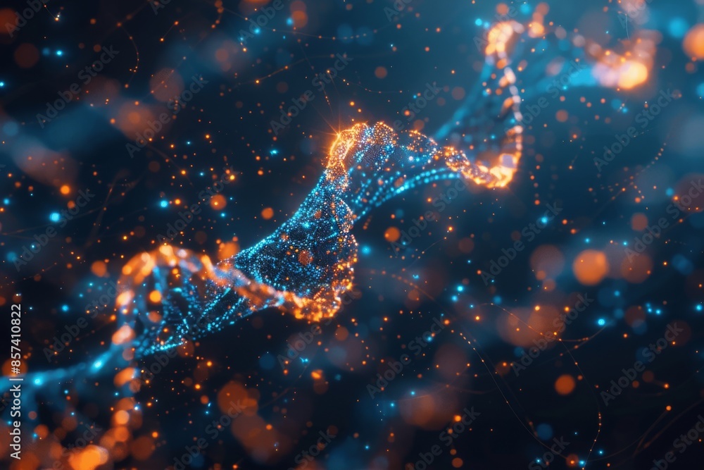 DNA Helix in Digital Abstract Background DNA Helix in Digital Abstract Background