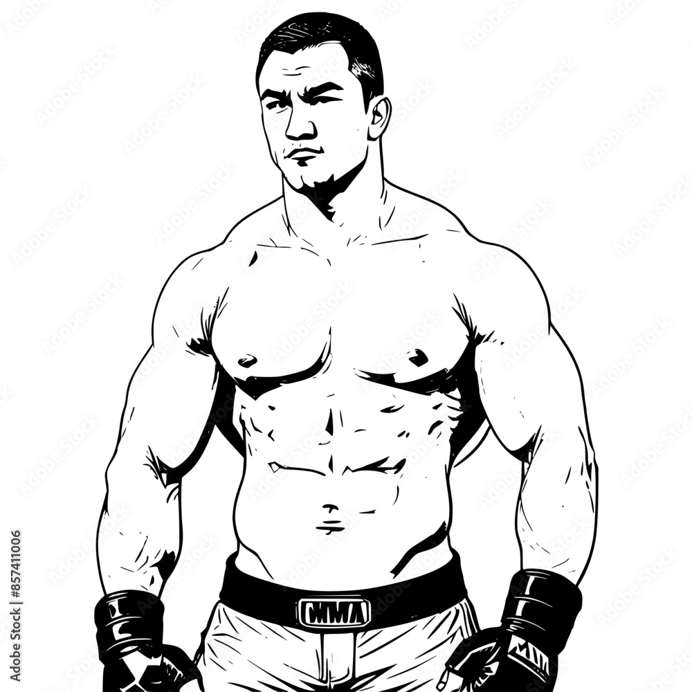 Fototapeta premium Russian Warrior: A Martial Combat Poster of Strength and Pride