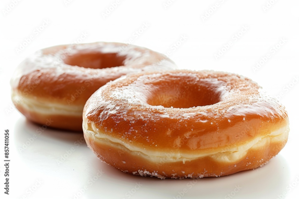 Glazed Donuts on White Background Glazed Donuts on White Background