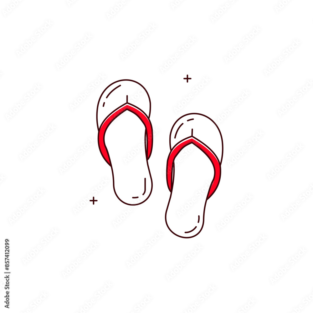 Footwear, Beach Sandals Vector Icon Design Footwear, Beach Sandals Vector Icon Design