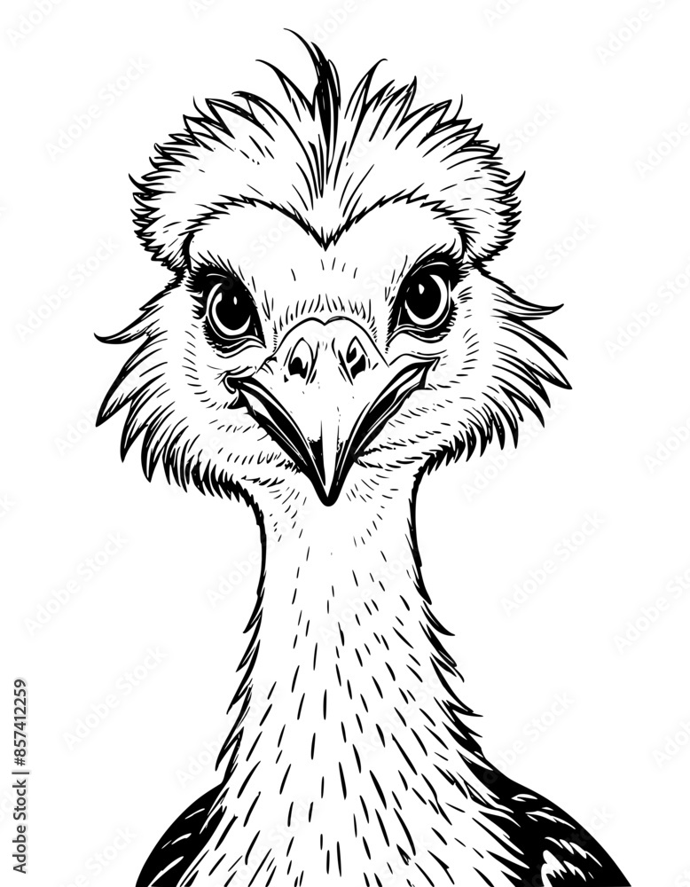 Fototapeta premium Stylised African Bird Portrait