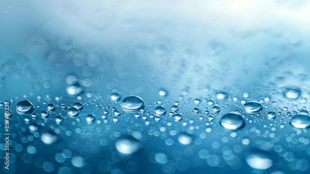 Close-up of water droplets on glass against blue sky backdrop with white clouds Close-up of water droplets on glass against blue sky backdrop with white clouds