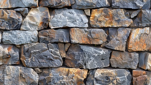 Stylish Wide Panoramic Stone Wall Background photo