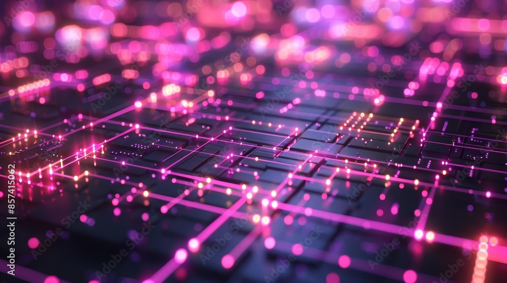 Digital grid with glowing lines and futuristic patterns, creating a high-tech, cybernetic look Digital grid with glowing lines and futuristic patterns, creating a high-tech, cybernetic look
