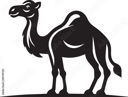 Camel Silhouette Vector Illustration with Background 