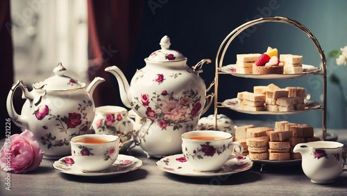 Wallpaper Mural Tea Set: Indulge in Hot Tea Elegance Torontodigital.ca