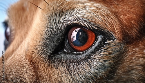 close up dog eye