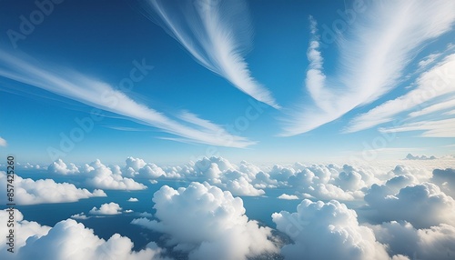 real day sky rnatural blue sky during daytime with white light clouds freedom and peace cloudscape blue sky photo